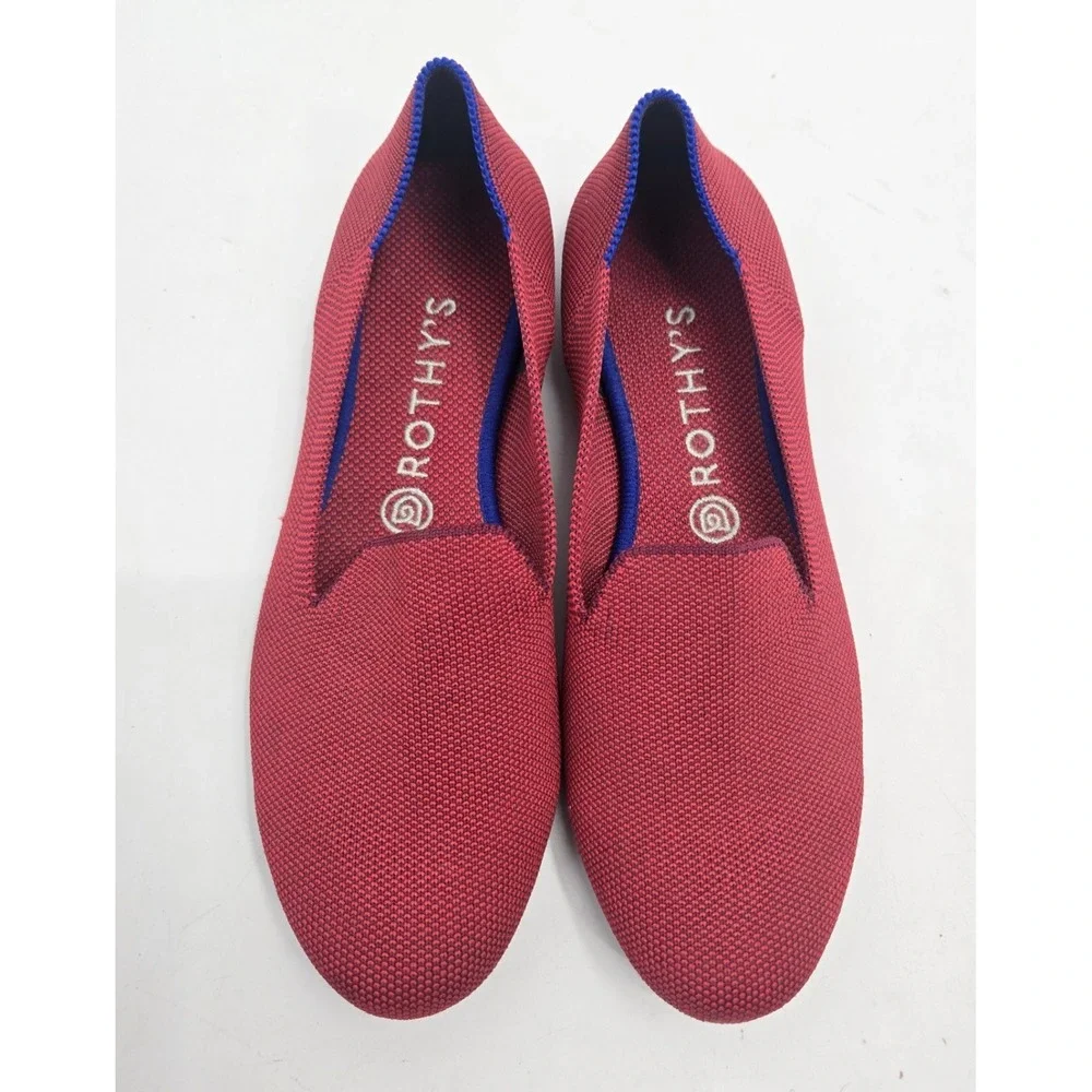 Rothys The Loafer Women's Size 8.5 US Dark Red Round Toe Slip on Flat Shoes - Picture 2 of 12
